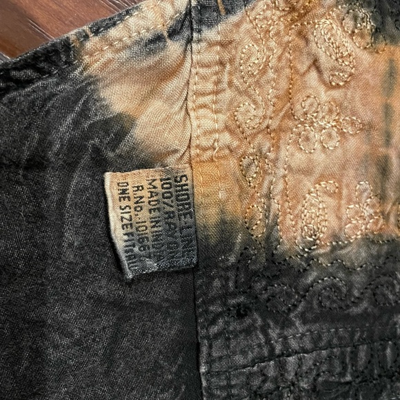 Shore Line - Bikini Coverup, Black & Gold Halter & Skirt, One Size Fits All - Picture 2 of 4